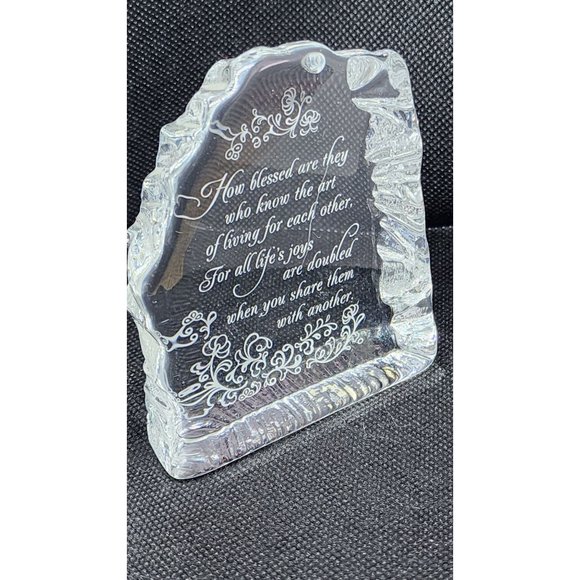 Rare How Blessed Are They Inspirational Paperweight, Shelf Home Decor Crystal - Picture 9 of 13